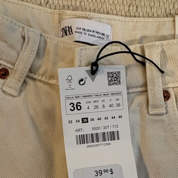 Zara Women's Beige Jean Shorts - Picture 2 of 5
